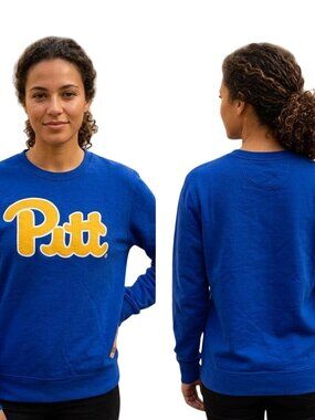 University Of Pittsburgh Sweatshirt Blue Unisex Crewneck Pullover Casual